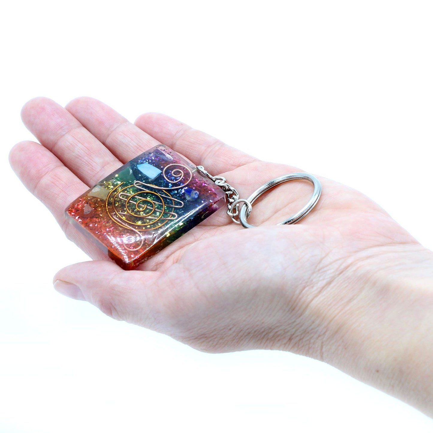 Llavero Orgonite Power - Home Protect Cobre y Chakra - Llaveros de Orgonita