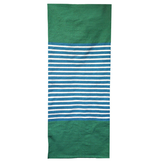 Alfombra India de Algodón - 70x170cm - Azul/ Verde - Alfombra India de Algodón, alfombra