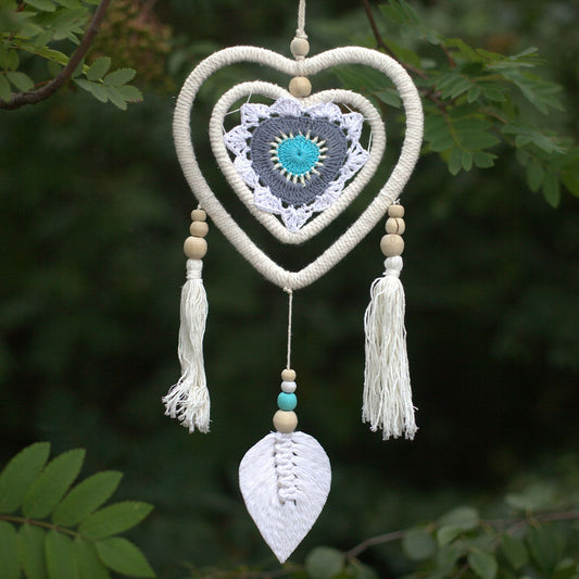 Atrapasueños - Corazón Azúl Mediano - artesanal atrapasueños azul | El Bazar de Tizar