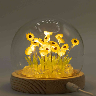 Floral Glow Garden Dome - 20 Sunflowers - USB LED
