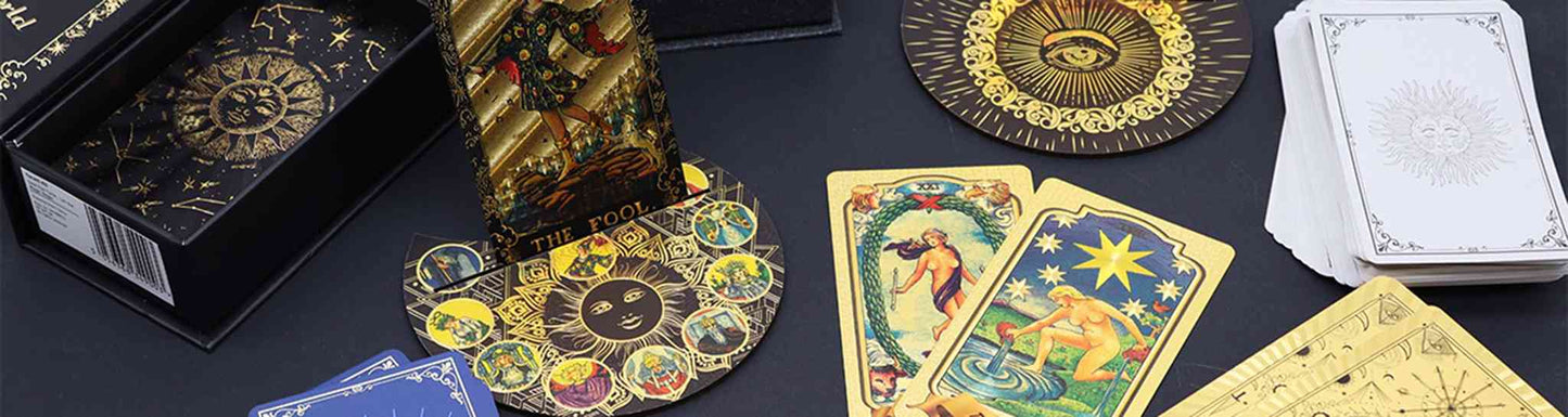 Set de cartas del tarot en caja de regalo rosa con lámina rubí - con folleto