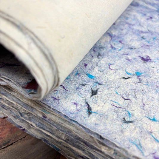 Lokta Craft / Papel de regalo (51x76 cm) - Algodón azul