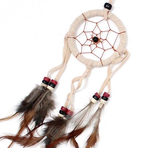 Dreamcatcher Bali small hoop - Cream/coffee/Chocolate
