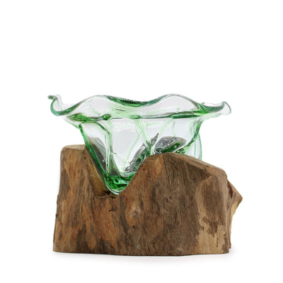 Recycled Beer Bottles - Large Luxury Candy Bowl on Wood