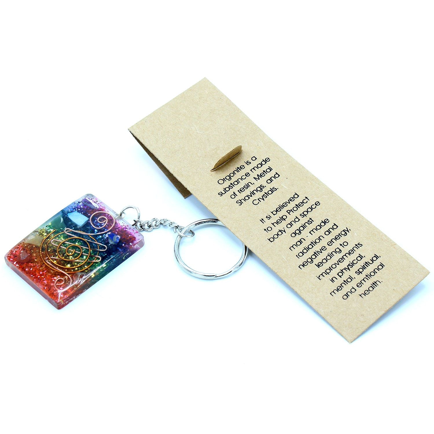 Llavero Orgonite Power - Home Protect Cobre y Chakra - Llaveros de Orgonita