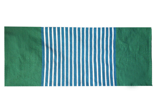 Alfombra India de Algodón - 70x170cm - Azul/ Verde - Alfombra India de Algodón, alfombra