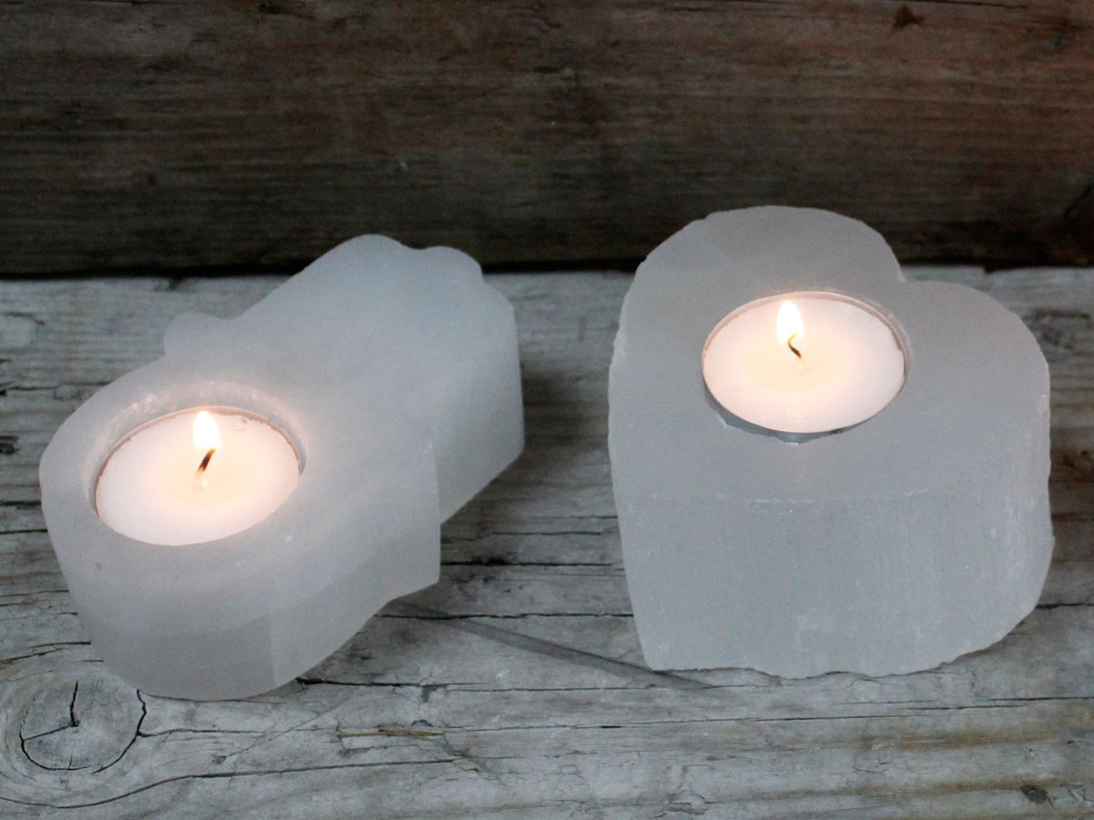 Candelabro Selenite Hamsa
