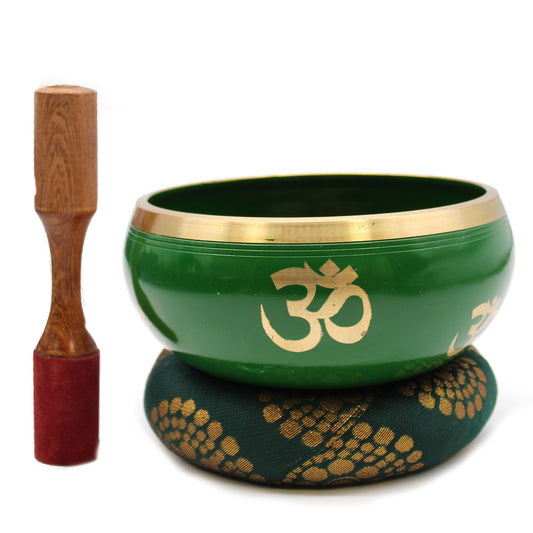 Juego de Cuenco Tibetano Lrg - Árbol de la vida - Verde 14cm - Artículos Tibetanos