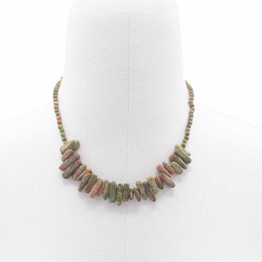 Collier de pierres précieuses Longstone - Agate mousse