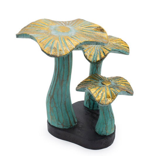 Small golden mushroom art - 20cm - Greenwash