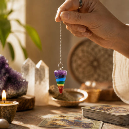 Péndulos Especiales - Chakra 7 Piedras