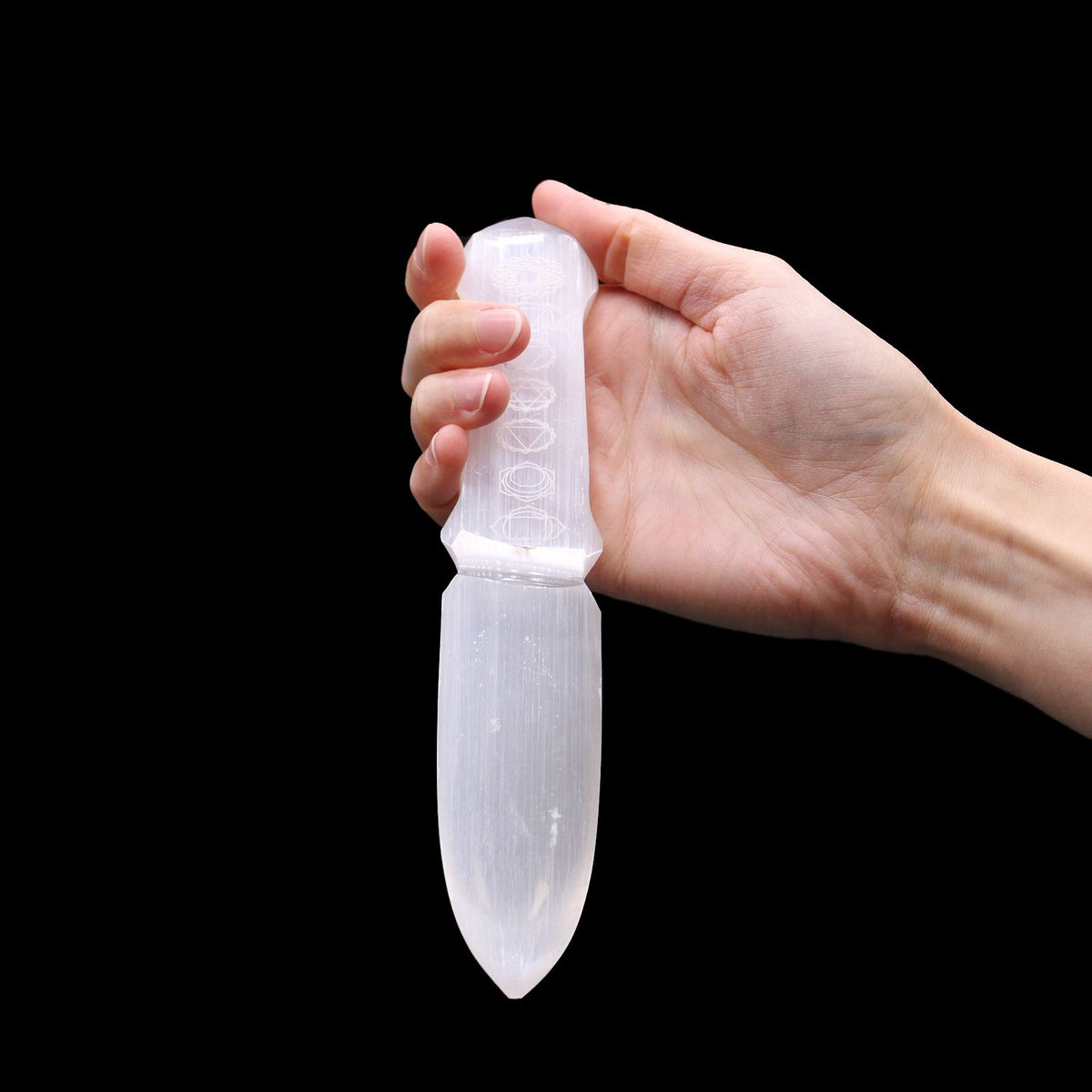 Cuchillo Ritual Selenita - Chakra - Cuchillos Rituales de Selenita