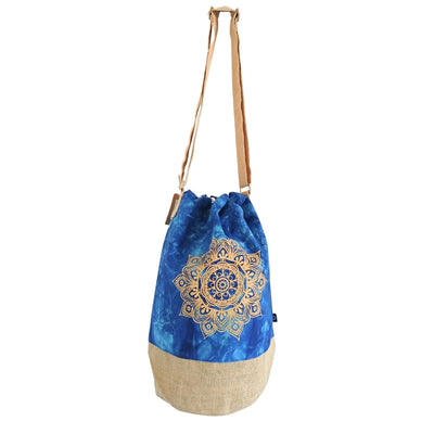100% Natural Backpack - Washed Blue - Mandala