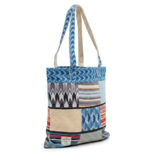 Sac fourre-tout Patchwork de Katmandou - Motif Dhaka (37x38 cm)