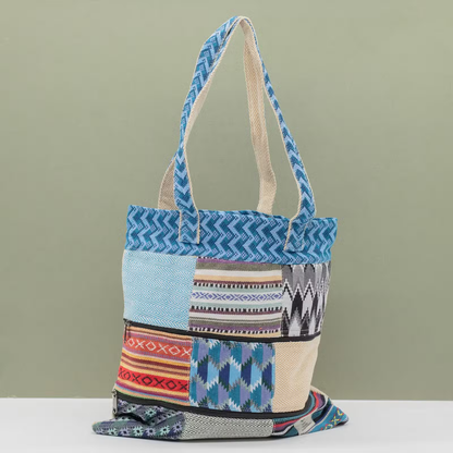 Bolso Tote Patchwork de Katmandú - Diseño Dhaka (37x38 cm)