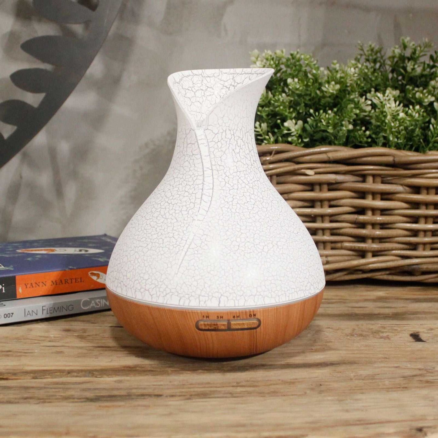 Difusor aceites esenciales ultrasónico Palma decoración boho natural
