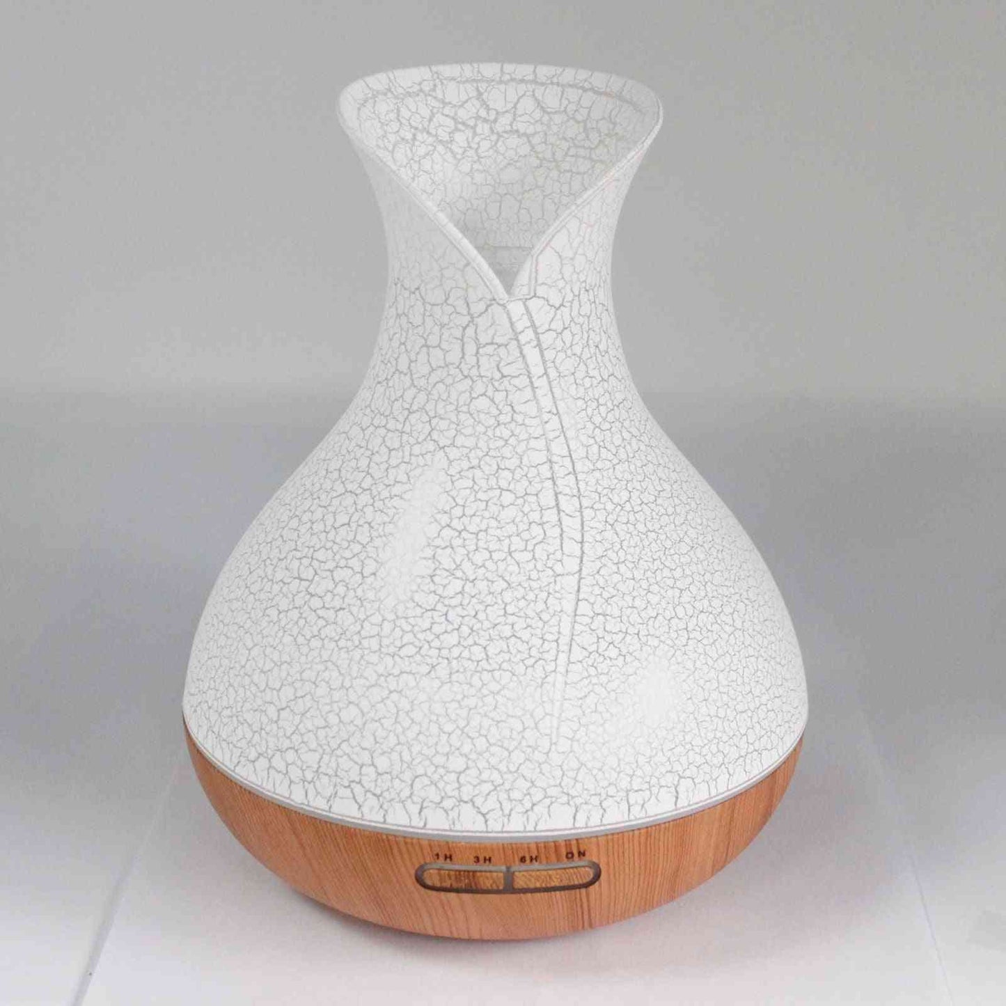 Difusor ultrasónico aromas efecto concha 400ml base madera decoración hogar