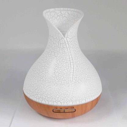 Difusor ultrasónico aromas efecto concha 400ml base madera decoración hogar